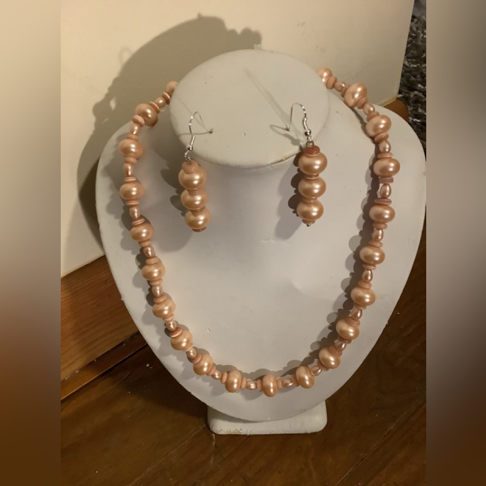 Handmade necklace earrings set